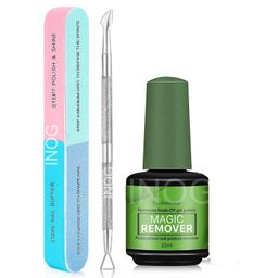 inog Gel Nail Polish Remover, No Need for Foil, Quick & Easy Polish Remover In 3-5 Minutes, No Need Soaking Or Wrapping Doesn't Hurt Nails-15ml (Set of 3) (7in1 Filer+Peeler) image 1