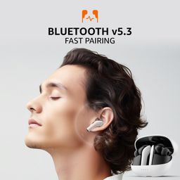 amazon basics TWS in-Ear Earbuds (AB-T08) with Fast Charging up to 50 Hours of Playtime | Dual 10mm Driver | IPX4 Water-Resistance | Bluetooth 5.3 | Charging Case with Mic | Touch Control (White) image 4