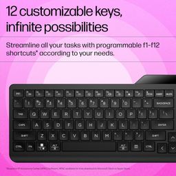 HP 460 Multi-Device Bluetooth Keyboard,Multi-OS,Slim Design(Full numpad),Upto 12 programmable Shortcut Keys, 2 AAA Batteries for 24 Months of Productivity,AES encrypted,3 Year Warranty(7N7B8AA) image 5