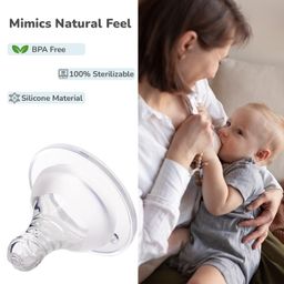 R for Rabbit First Feed Soft Silicone Nipple Teat for R for Rabbit Glass Bottles, PP Bottles and Stainless Steel Bottles (Size - S) Pack of 2 image 3