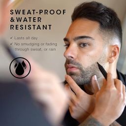 stanbonn Beard Filling Pen Kit, Barber Styling Beard Colour Filler Pencil with Brush, Waterproof, Sweat Proof, Sharp Beard Lines Long-Lasting Durable Pencil for Men Beard, Moustache, Eyebrows Filler - Black image 5