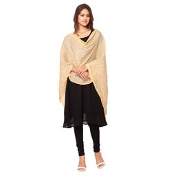 caaspy Cotton Plain Dupatta Solid Dupatta Chunni Sacarf For Women (Length: 2.25 Meter, Width: 1 Meter) (Whtie & Beige) image 4