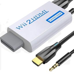 MICROWARE Wii to HDMI Converter Output Video Audio Adapter, with 3.5mm Audio Video Output Supports All Wii Display Modes, Best Compatibility and Stability for N Switch (Wii to HDMI) image 1