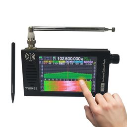 yyiikee Portable SDR DSP Radio Receiver – 4.3” Touchscreen, 100KHz-149MHz, Full Band Shortwave, FM MW SSB CW HAM, 192kHz Spectrum, Waterfall Display, CNC Aluminum Alloy Case, Rechargeable Battery image 3
