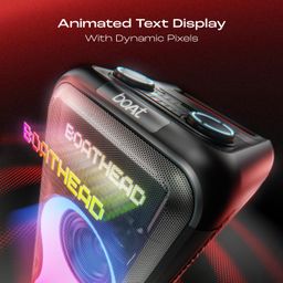 boAt New Launch PartyPal 600 Party Speaker, 220W Signature Sound, Dynamic Pixels, Animated Text Display, App Support, UHF Wireless Microphone, Colorful LEDs,7hrs Battery & Guitar Input(Premium Black) image 5
