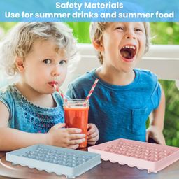 Nirency 33 Cavity Ice Trays for Freezer, Ice Cube Tray, Ice Cube Tray with lid, Round ice Cube Tray | (Pack of 2) image 2