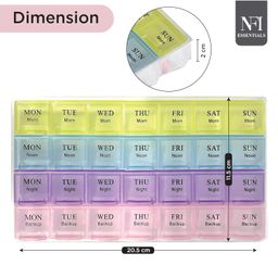 NFI essentials Pill Box Weekly 7 Days 4 Times Storage 28 Compartments, Durable Medicine organizer box, Portable Travel Pill Box for Home with Compartments Moisture-Proof Pill case image 4