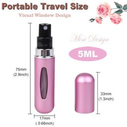 laikme Mini Refillable Travel Atomizer, Portable Perfume Spray Bottle 5ml, Scent Pump Case Fragrance Empty Spray for Traveling and Outgoing (4 Pack) image 3