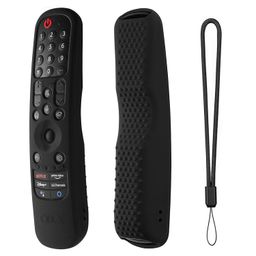Oboe Silicone TV Remote Cover Compatible With LG AN-MR21GA (2021) MR22GA (2022) MR23GA (2023) Magic Remote Case With Loop (B-Black) [Remote NOT Included] image 1