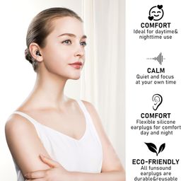 Neouth 3 Pairs 3 Size Ear Plugs for Sleeping Noise Reduction Silicone Soft Reusable Washable Star Earplugs for Sleep with Small Box Sound Blocking Ear Plugs (Black, 3 Size) image 2