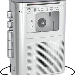 Gracioso Portable Cassette Player Recorder with Bluetooth Transmitter, AM FM Walkman Cassette Player with Headphone Jack & Big Speaker,Microphone Jack, 2*AA Battery Opearated Cassette Tape Player image 1
