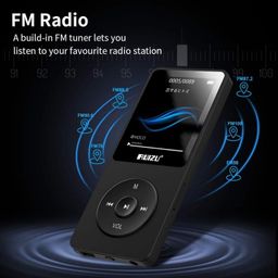 soniex CALMORA RUIZUU X02 8 GB Ultra Slim Mp3 Music Player with FM Radio, Voice Recorder, Video Play, Text Reading, 80 Hours Playback and Expandable Up to 128 GB (Black) image 5