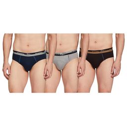 rupa jon Plain Brief for Men, 100% Cotton Fabric, Outer Elastic, Pack of 3 Multicolour image 1
