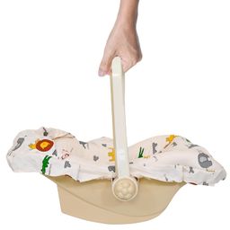 AVANI METROBUZZ 5-in-1 Baby Carry Cot and Rocker, Adjustable Handle, Safety Belt, Large Canopy, Cream with Mosquito Net image 4
