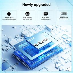 foeuyte 128GB MP3 Player with Bluetooth and WiFi, Android 14, 4GB RAM Portable HiFi Lossless, MP3 & MP4 Player for Kids with 4" Touchscreen, Music Player with Spotify, Amazon Music, Pandora, Play Store, Black image 2