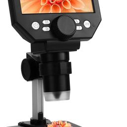ETZIN LCD Digital Microscope, 1000X Electronic Video Microscopes with 4.3 Inch Display Screen 8 Adjustable LED Lights, 1080P Coin Magnifier and Adjustable Bracket, for Phone, Circuit Board EPL-1290IM image 1