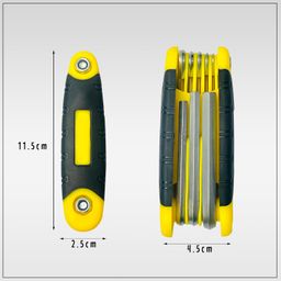 GLUN® 8in1 Foldable Allen Keys, Folding Portable Hexagonal Wrench, Metal Metric Chave Torx Allen Key Pocket Size image 5