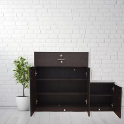 generic Engineered Wood Shoe Rack, Cabinet, Storage, Rack, with Door, Classice Walnut, Wenge (Wenge) image 4