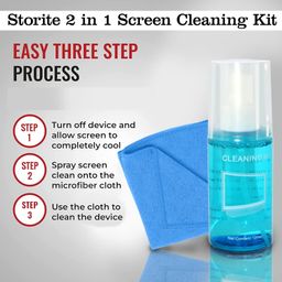 Storite 2 in 1 Professional Screen Cleaning Kit (120ML) for Laptops,Mobiles,iPhone,Tablet,OLED,LED,LCD,Computers (Includes: Cleaning Solution, Plush Microfiber Cloth) image 2