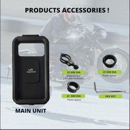 GRAND PITSTOP Waterproof Mobile Holder for Bikes, Motorcycle, Scooty, Bicycles, Bike Mobile Holder, Handlebar Cellphone Holder for Maps and GPS Navigation with 360° Rotation Phone Mount-Black image 5