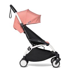 BABYZEN YOYO² Stroller Combo - Lightweight, Compact , Foldable Stroller- Multiple Recline positions, Travel friendly, 5 point harness- Suitable for baby weighing upto 22kgs - Includes white frame with Ginger seat cushion and matching canopy image 1