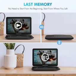 DEVINC 17.9" Portable DVD Player with 15.6" HD Swivel Screen, Support Multiple DVD CD Formats/USB/SD Card/Sync TV, 6 Hours Rechargeable Battery, Car Charger, Remote Control, Region Free image 5