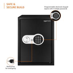 Amazon Basics Digital Safe With Electronic Keypad Locker For Home, Gross Capacity - 58L (Net - 51L) image 3