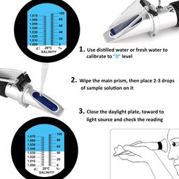 Labart Professional Salinity Refractometer for Aquarium, Saltwater Testing, Dual Scale Salinity Tester 0-100 PPT & 1.000-1.070 Specific Gravity Saline Seawater Hydrometer ATC with Calibration Fluid image 4