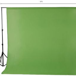 Amazon Basics Studio Background Stand Kit ((9 x 9 Feet) | Backdrop Photography and Videography | Adjustable | Foldable and Portable | with Carry Bag and Backdrop Curtain (Green) image 2