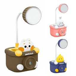 FunBlast Table Lamp - Rechargeable Desk Lamp with Pen Holder & Sharpener, Study Desk Light for Study Room / Home / Office (Pack of 1 Pcs, Random Color) image 1