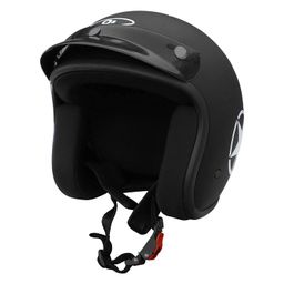 O2 STAR PEARL Open Face ABS Helmet with Quick-Release Adjustable Strap, Sturdy Head Protector, Safety Helmet for Bike (Medium Size, Black) image 1