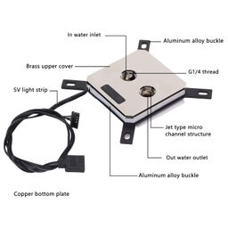worem CPU Waterblock, Strong Durable CPU Water Cooler G1/4 Thread for Computer image 4