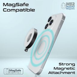 Promate Portable LED Light, Adjustable Selfie Light with 300mAh Battery, MagSafe-Compatible Ring Design, 180-Degree Flip Function, Light Intensity Control and Three Lighting Modes, MagHalo image 4