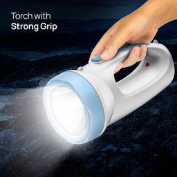 wipro Crystal Multi Functional Emergency Led Torch Cum Lantern| High Lumen, Emergency Light with Ergonomic Design |Li Ion Battery (White), Pack of 1 image 3