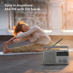 Philips Portable Radio RL384/94 with MW, SW & FM Band, 500mW RMS Sound Output, Telescopic Antenna, 4-Inch Loudspeaker, Powered by 3xR20 (4.5V DC) External DC Socket image 2