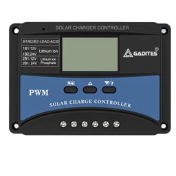 gadites 10A Solar Charge Controller PWM – Efficient and Reliable Solar Panel Regulator with LCD Display for 12V/24V Systems (Solar Charger PWM 10 AMPS) image 1