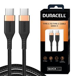 Duracell Usb Type C To Type C 5A(100W) Braided Sync& Charging Cable,Compatible With Mobile,Laptop,Tablets&Macbook,3.9 Feet(1.2M) Supports Pd&Qc 3.0 Charging,5 Gbps Data Transmission,Black image 1