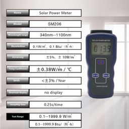 acogedor Digital Solar Power Meter (Pyranometer) - Handheld Sun Light Radiation Measuring Testing Instrument, Solar Radiation Energy Insolation Tester image 2