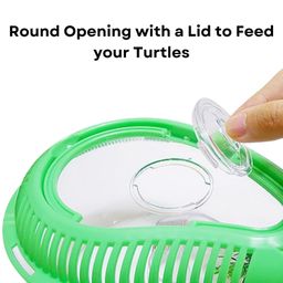 DOPHIN TT-320 Adult Turtle Tank Aquarium and Carrier with Lid, Ramp | Perfect for Turtle, Lizard, Crab Fish and Other Small Fish, Safe and Prevents from Escaping | Original Import from TUNAI Store image 4