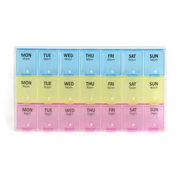 RCSP 21 Days Pill Medicine Organizer with Reminder | 3-Week Storage Box for Daily Medication | Portable and Easy-to-Use image 1