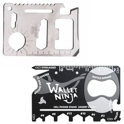 Generic Combo Of Multi-Purpose Credit Card Size 11 In 1 Small Silver Wallet Ninja Pocket & 18 In 1 Small Black Wallet Ninja Pocket Tool image 1
