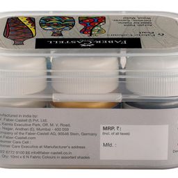 a.w.faber-castell i pvt ltd Faber-Castell Fabric Colors - Pearl Assorted, (Pack of 6) image 3