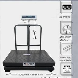 Monet Weighing scale 500 kg Mild Steel (MS); 24x24 Inch/600 * 600mm; Heavy Duty Platform Scale; Accuracy 50g; 2 Days Battery Backup; Accurate; Boost Productivity & Efficiency (Home & Personal Use) image 3