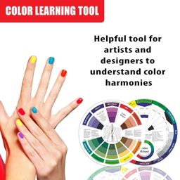 house hatch Large Color Wheel Paint Mixing Learning Guide Art Class Teaching Tool | Makeup Blending Chart, and Color Mixing Guide | 9.1 Inch Multicolor image 4