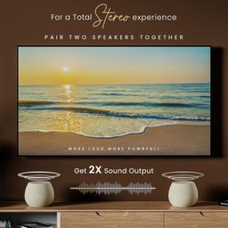HAMMER Drop 5W Bluetooth Wireless Speaker with Twin Pairing, 1200 mAh Battery, 100H Standby Time, TWS Function, TF Card, USB Slot, Auto-Pairing, in-Built Mic, Type-C Charging, 52mm Driver (Beige) image 4