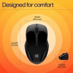 HP 250 Dual Mode Wireless Mouse (2.4GHz Wireless, Bluetooth/Multidevice,1 AA Battery Gives 12 Months Life, Upto 1600 DPI Wireless Optical Mouse) Matte Black image 2