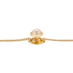 tripin Brass Kurta Buttons with Pearl Effect Stone and Chain TNSPKURTA1987 (Pearl + Wooden) image 2