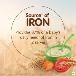 CERELAC Baby Cereal with Milk , Wheat - Rice Mixed Veg , From 10 to 24 Months , Stage 3, Source of Iron & Protein , 300g Bag-In-Box Pack image 5