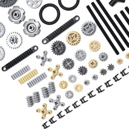 SEEMEY Technic 118 Pieces Gear and Axle Set Compatible with Lego Technic Parts, DIY MOC Gears Chain Links Differential Axles Assortment Pack (Random Color) for Kids image 4