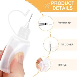 gozaqe Glue Applicator Bottles,10 Pcs Needle Tip Applicator,15ML Needle Tip Glue Bottle for DIY Quilling Craft (White) (10) image 2